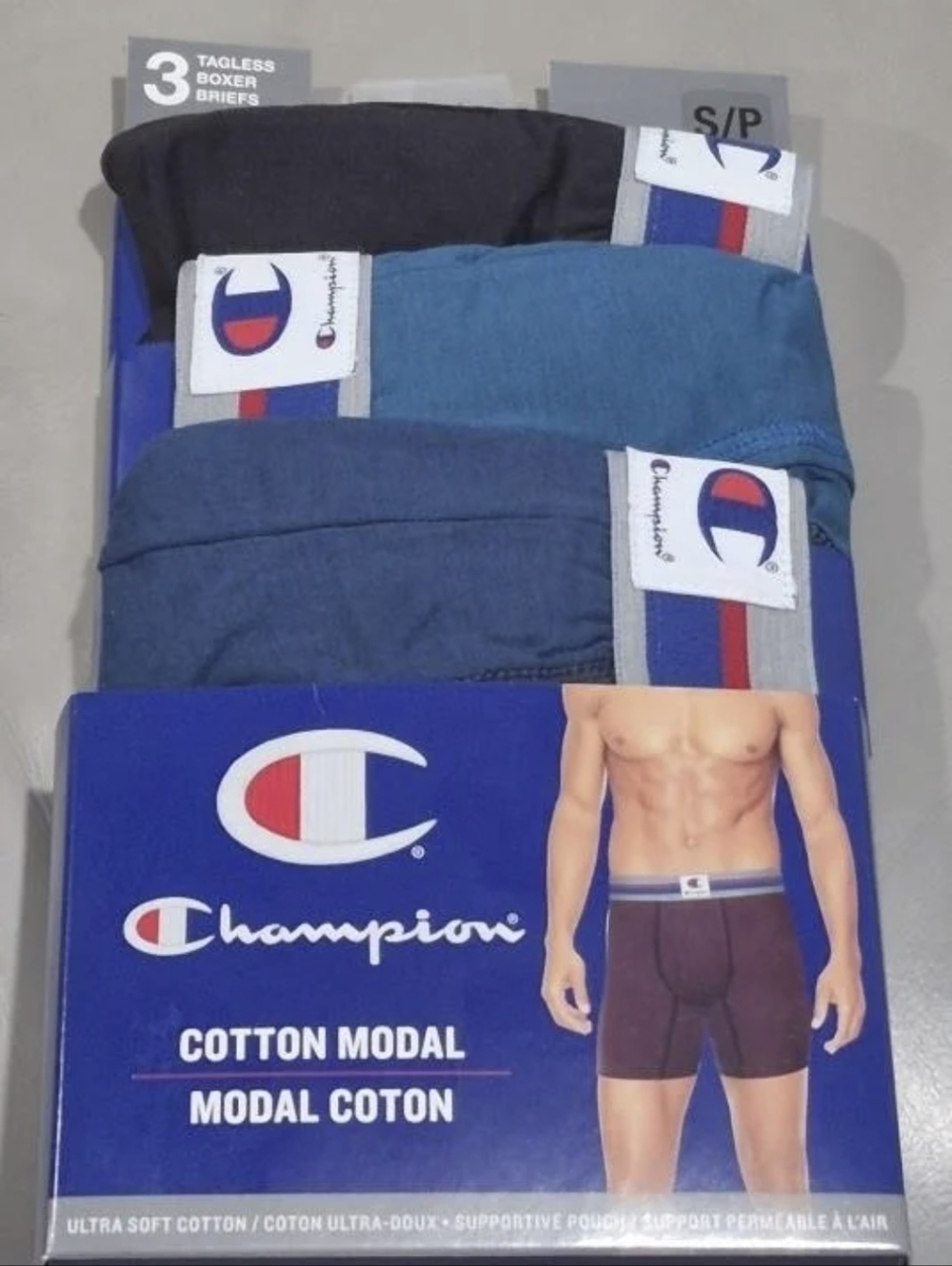 NEW / NWT Champion 3-Pack Cotton Modal Boxer Briefs